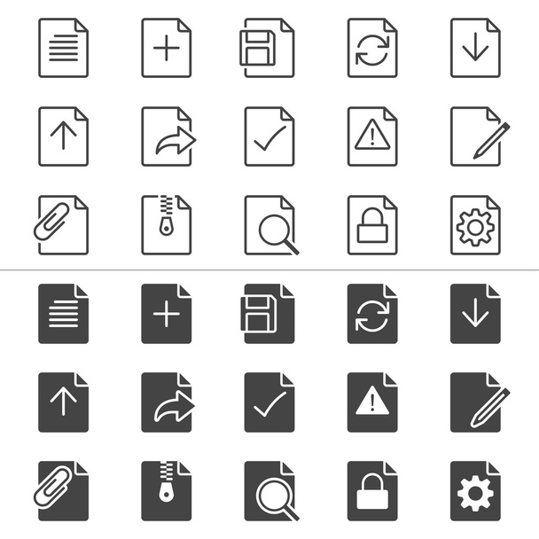 Document thin icons - Vektor, Bild