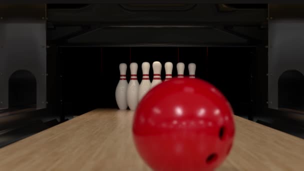Bowling Strike lassított felvételen - Felvétel, videó