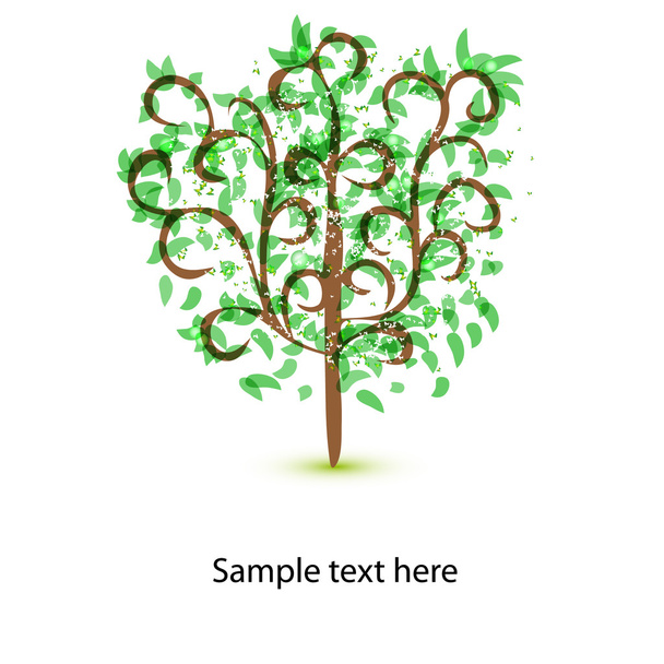 Vector tree on white background - Vetor, Imagem