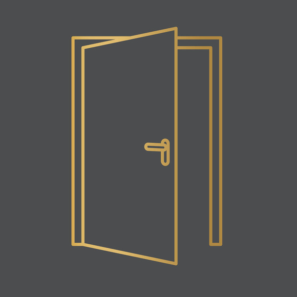 goldene offene Tür Icon-Vektor-Illustration - Vektor, Bild