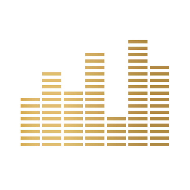 Золотая звуковая волна - векторная иллюстрация
 - Вектор,изображение