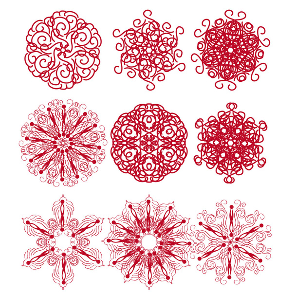 collection of abstract snowflakes. for use in your design - Vektor, kép