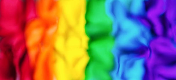 Blurred background from colorful balloons of the colors of the LGBT flag. LGBT Background - Photo, Image