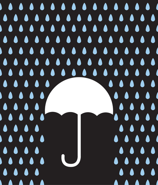 傘シルエット土砂降り - ベクター画像
