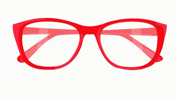 ベクトルの赤枠の女性の眼鏡の絶縁イラスト  - ベクター画像