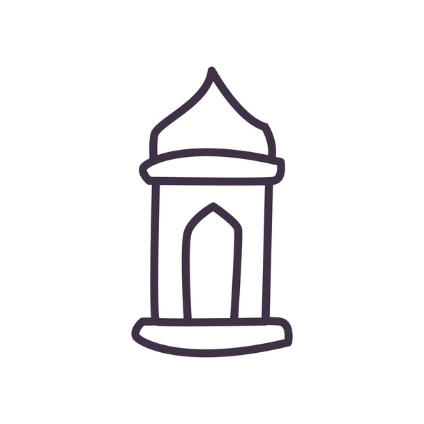 Eid mubarak lantern line style icon vector design - Vector, Image
