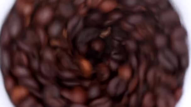 Electric coffee grinder works. Slow motion. The view from the top - Footage, Video