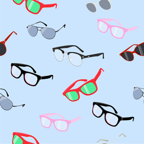 Vector Seamless Pattern Background, Glasses Themed - Vector, Image