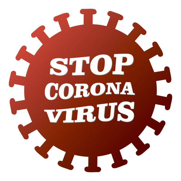 Ferma l'icona del coronavirus. Nuovi batteri del Coronavirus 2019-nCoV. Concetto medico pandemico
. - Vettoriali, immagini
