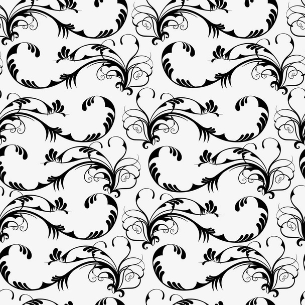 Seamless vector pattern with curls on a  black  background - Vektör, Görsel