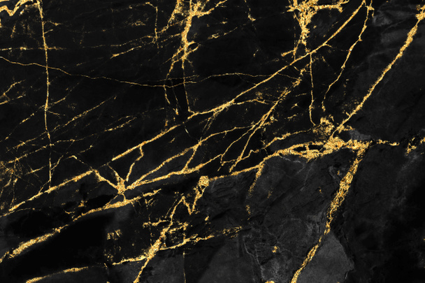 Black and gold marble texture design for cover book or brochure, poster, wallpaper background or realistic business and design artwork. - Photo, Image