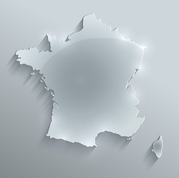 Francie mapa sklo kartu papír 3d rastrem - Fotografie, Obrázek
