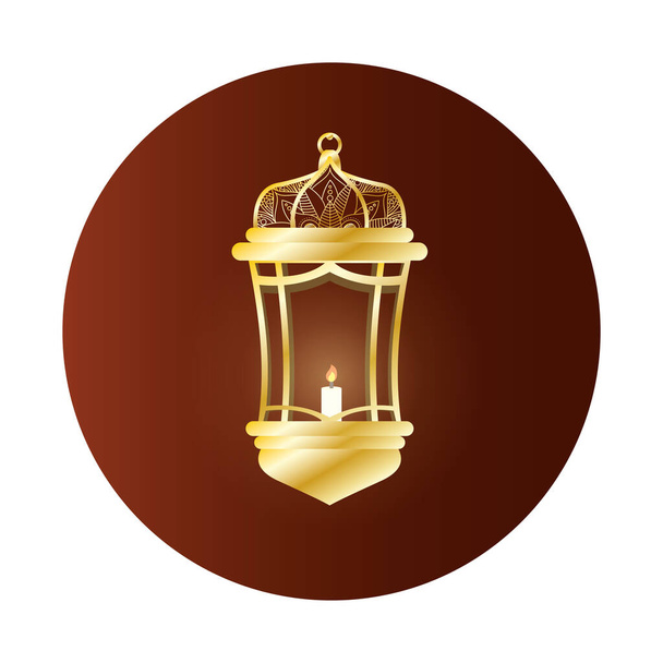 złota lampa ramadan kareem dekoracji - Wektor, obraz