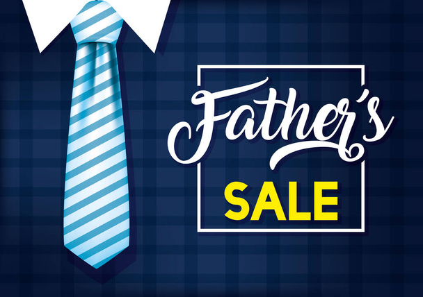 счастливая открытка на день отца с упругой мастью и галстуком
 - Вектор,изображение
