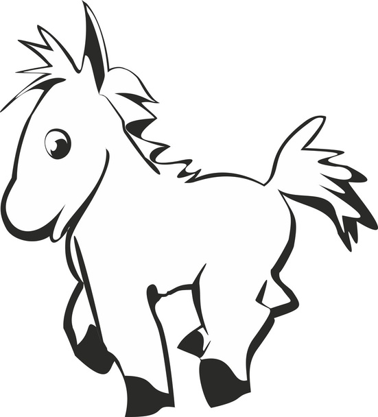 Cartoon funny horse - Vector, Imagen