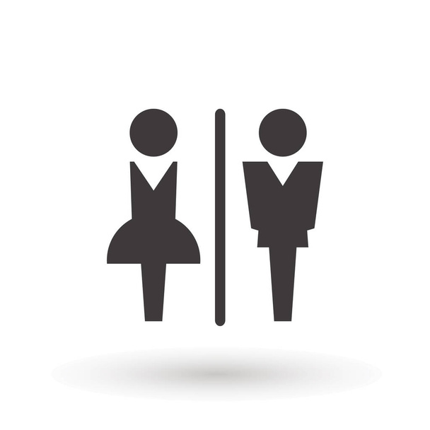 toaletní ikona nebo logo symboly WC, toaletní značka Koupelna Muž a žena Pohlaví ikona Funny wc dveře deska symbol izolované znamení vektor ilustrace - Vektor, obrázek