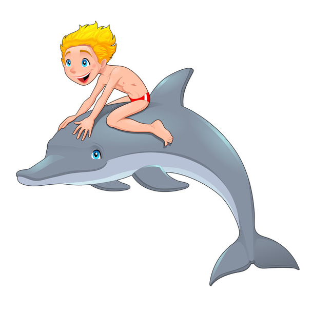 Le garçon et le dauphin
 - Vecteur, image