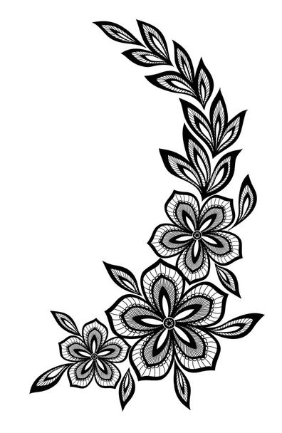 beautiful floral pattern, a design element in the old style. - Vektör, Görsel