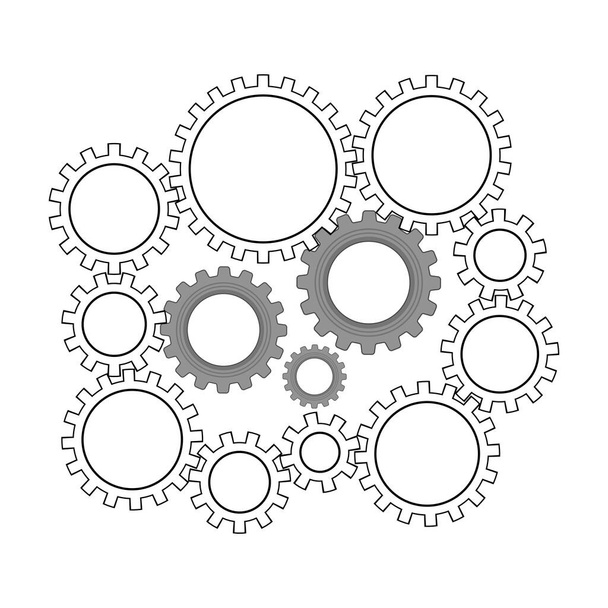 Techno fondo con ruedas de engranaje icono. Logo de maquinaria. Concepto del engranaje del mecanismo. Herramienta Tecnológica Mecánica Cogwheel
 - Foto, Imagen