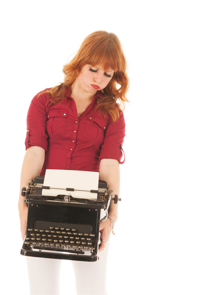 Grosse machine à écrire vintage noire
 - Photo, image