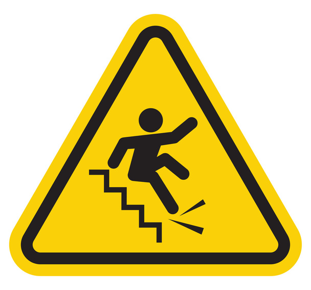 aviso caindo do sinal escadas
 - Vetor, Imagem