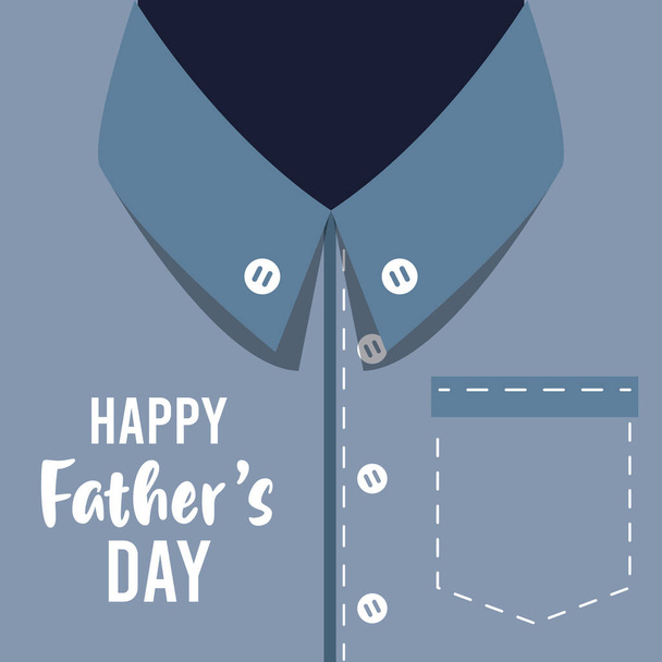 幸せな父親の日カードと男性のシャツ - ベクター画像