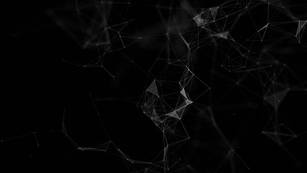Abstract black digital background. Big data visualization. Science background. Lines plexus. - Photo, Image