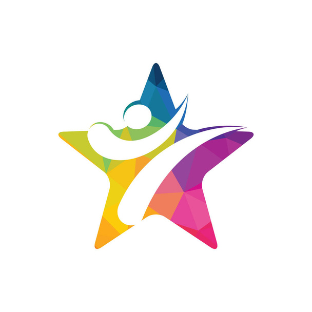 Star Karate Sports Vector Logo Design. Koncept loga bojového umění. - Vektor, obrázek