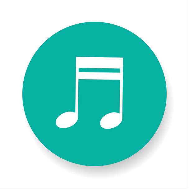 Musical note icon, modern minimal flat design style, vector illustration - Vector, Image