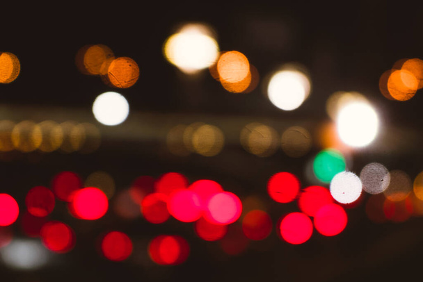 Bright lights of the night city - beautiful blurred background - Photo, Image