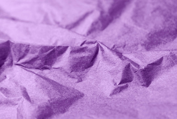 Zerknittert lila violettes Papier abstrakte Textur Hintergrund - Foto, Bild