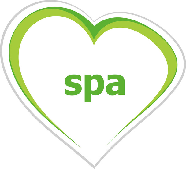 Text Spa. Health concept . Love heart icon button for web services and apps - Photo, Image
