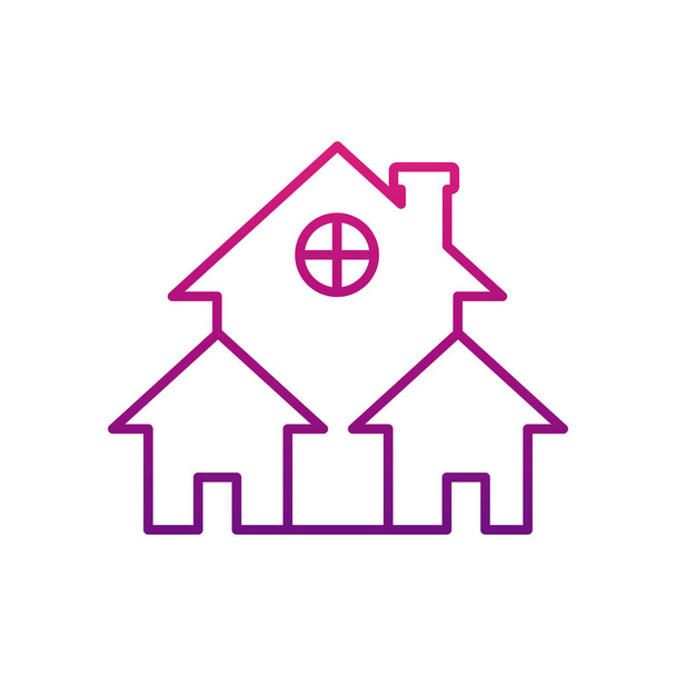 stay home concept, houses icon, gradient style - Vector, Image
