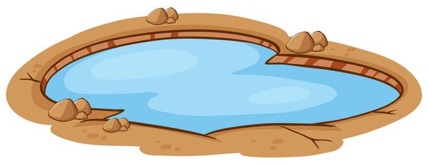 Piccola piscina con acqua dolce su sfondo bianco illustrazione
 - Vettoriali, immagini