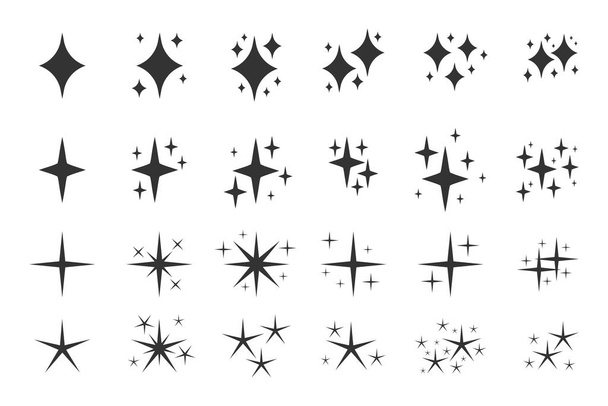 Nero scintille icona brillare stella scintillio vettore set
 - Vettoriali, immagini