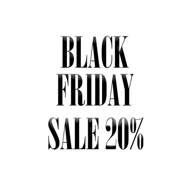 Black friday sale 20% isolated on white background - Photo, Image