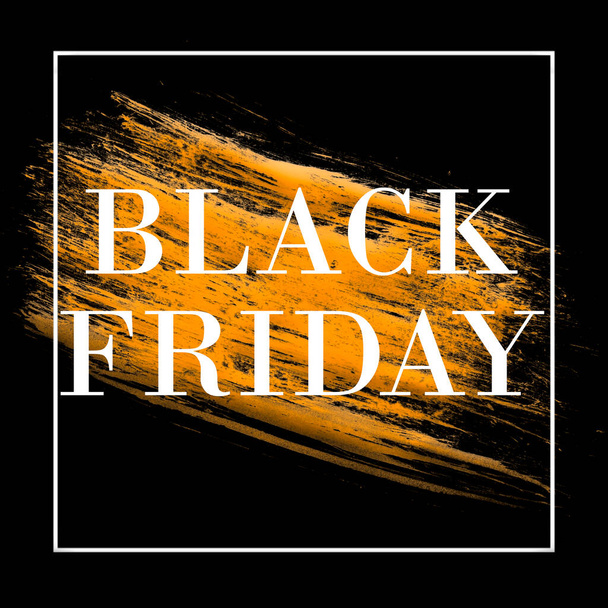 Black Friday Verkaufskonzept Hintergrund mit orangefarbenen Farbschmierereien - Foto, Bild