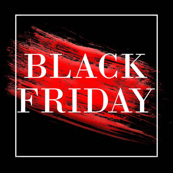 Black friday sale banner concept with red paint - Photo, Image