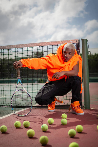 latin man model urban tennis - Photo, Image