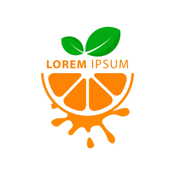 Orange logo template vector fruit icon design. slice orange fruit. - Vector, Image