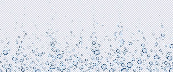 Air bubbles, effervescent water fizz, aqua motion - Vetor, Imagem
