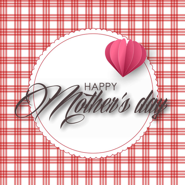 Happy Mother's Day card with handwritten text and heart. Vector illustration. - Vektor, kép