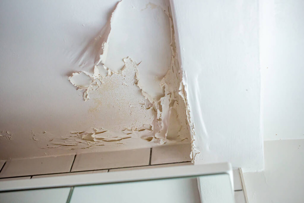 Peeling bathroom ceiling paint - Fotoğraf, Görsel