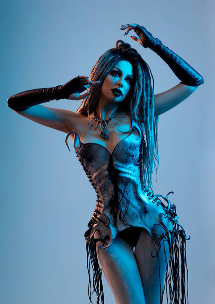 Young woman in  Halloween costume  posing  - Foto, Imagem
