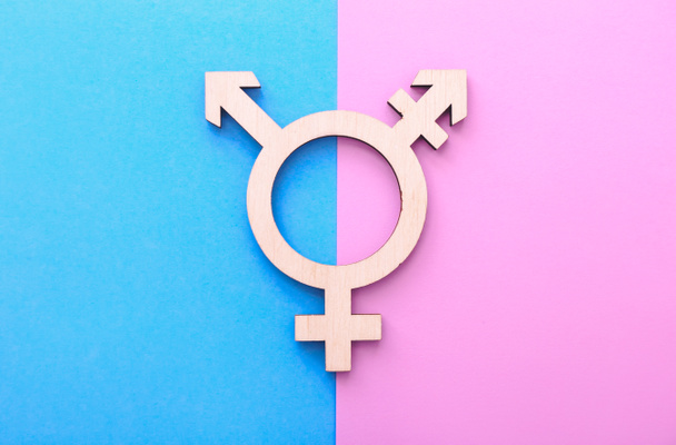 Symbol of transgender on color background - Фото, зображення