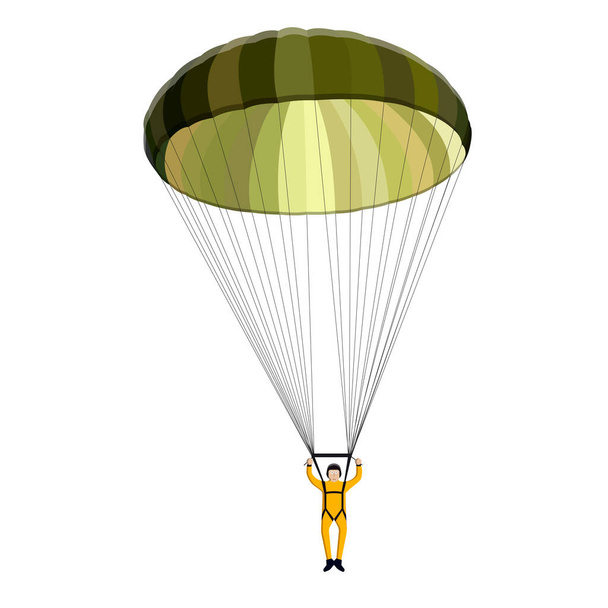 Parachutist. Jump with a parachute, vector illustration - Vector, Image