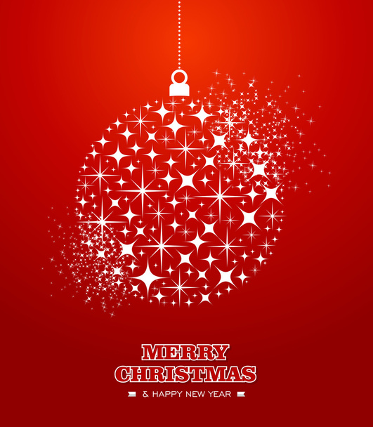 καλά Χριστούγεννα και Ευτυχισμένο το νέο έτος αστέρια μπιχλιμπίδι κάρτα - Διάνυσμα, εικόνα