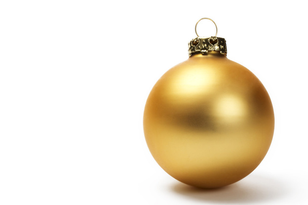 Golden dull christmas ball - Фото, зображення