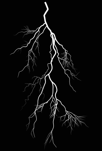 fényes villám elszigetelt fekete illusztráció - Vektor, kép