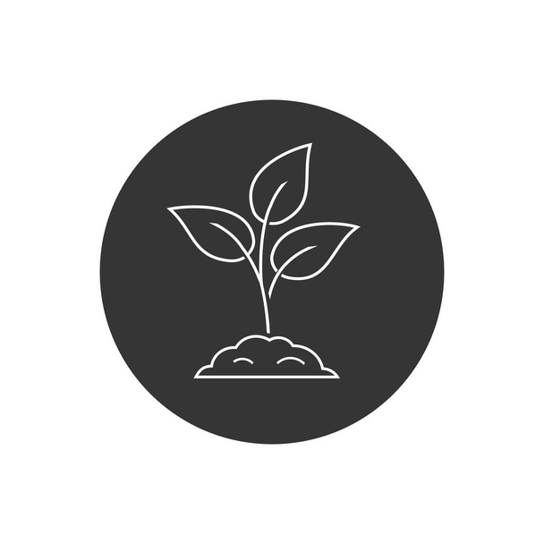 Leaf nature line icon on white. Vector - Vector, Image